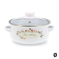 Kookpot met Glazen Deksel Quid Memory Geëmailleerd Staal Afmetingen 18 cm
