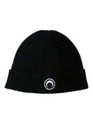 Marine Serre bonnet Crescent Moon en laine - Noir