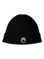 Marine Serre Crescent Moon ribbed wool beanie - Noir