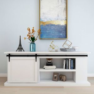 VidaXL Ophangset voor minischuifdeur 183 cm koolstofstaal