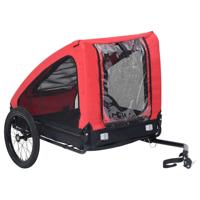 Hondenfietstrailer rood en zwart - thumbnail