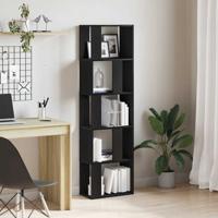 Boekenkast/scheidingsscherm spaanplaat zwart eikenkleurig Boekenkast/scheidingsscherm spaanplaat zwart eikenkleurig