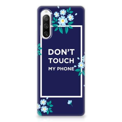 Sony Xperia 10 IV Silicone-hoesje Flowers Blue DTMP Sony Xperia 10 IV Silicone-hoesje Flowers Blue DTMP