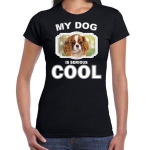 Honden liefhebber shirt Charles spaniel my dog is serious cool zwart voor dames 2XL  -