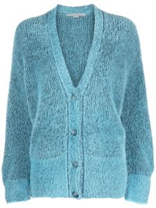 Stella McCartney cardigan à effet broddé - Bleu