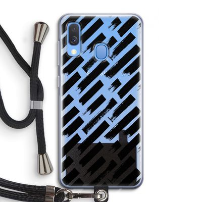 Zwarte vegen: Samsung Galaxy A40 Transparant Hoesje met koord
