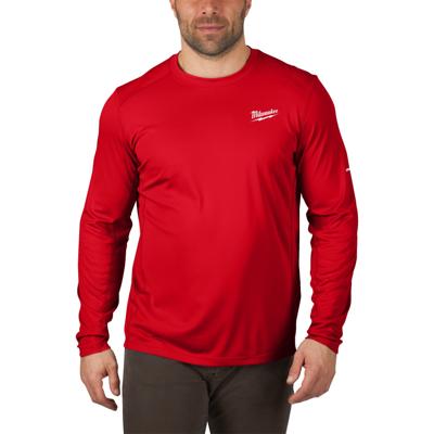 Milwaukee WW LS RD L T-shirt WORKSKIN™ Warm weather long sleeve red L - 4932493085
