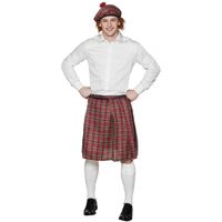 Rode Schotse verkleed kilt voor heren One size  -