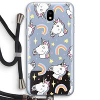 Rainbow Unicorn: Samsung Galaxy J5 (2017) Transparant Hoesje met koord