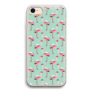 Flamingoprint groen: iPhone 7 Transparant Hoesje