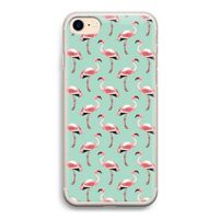 Flamingoprint groen: iPhone 7 Transparant Hoesje