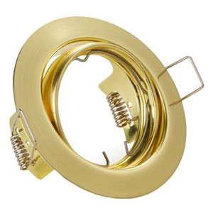 Spot Armatuur GU10 - Trion - GU10 Inbouwspot - Rond - Goud - Aluminium - Kantelbaar Ø83mm