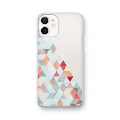 Gekleurde driehoekjes pastel: iPhone 12 Transparant Hoesje