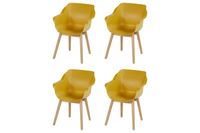 Set van 4 - Hartman Sophie Studio dining armstoel - Curry Yellow - Teak poot