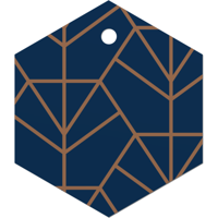 Hangtag | Blue diamond | 60x69mm | kraftpapier | blauw/koper | 50 stuks