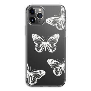 White butterfly: iPhone 11 Pro Transparant Hoesje