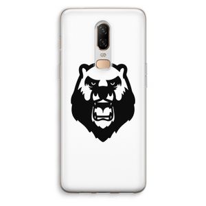 Angry Bear (white): OnePlus 6 Transparant Hoesje