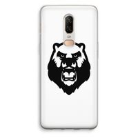 Angry Bear (white): OnePlus 6 Transparant Hoesje