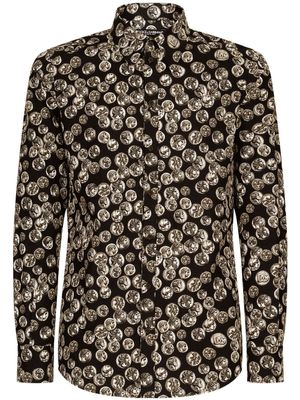 Dolce & Gabbana chemise en coton à imprimé graphique - Noir