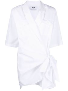 MSGM robe-chemise à revers crantés - Blanc