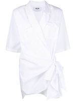 MSGM robe-chemise à revers crantés - Blanc - thumbnail