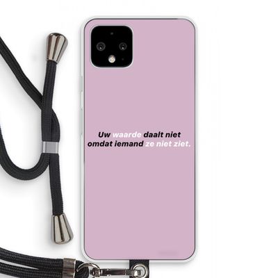 uw waarde daalt niet: Pixel 4 Transparant Hoesje met koord