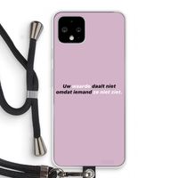 uw waarde daalt niet: Pixel 4 Transparant Hoesje met koord