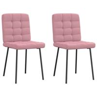 Eetkamerstoelen 2 st fluweel roze