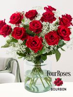 15 rode rozen met gipskruid - thumbnail