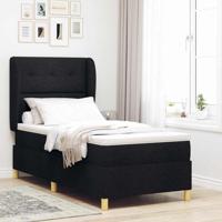 Boxspringbed met matras stof zwart 100x200 cm