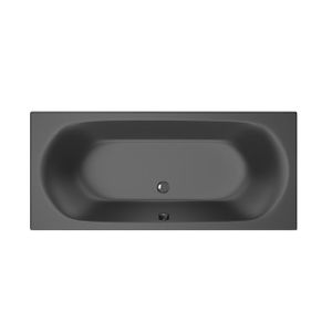 Xenz Cuba ligbad - 180x80cm - met overloop - zonder afvoer - Acryl Ebony mat 6828-29
