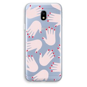 Hands pink: Samsung Galaxy J3 (2017) Transparant Hoesje