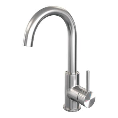 BRAUER Stripe Hoge Opbouw Wastafelmengkraan - draaibare ronde uitloop - model A - RVS-kleurig geborsteld PVD 5-NG-003-R5