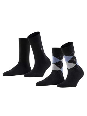 Burlington - 2p Socks - Everyday Mix - zwart, Maat:36-41