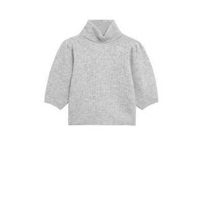 Mango gemêleerde gebreide coltrui met wol grijs Mango gemêleerde gebreide coltrui met wol grijs
