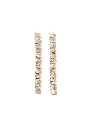 Suzanne Kalan boucles d'oreilles pendantes en or 18ct pavées de diamants