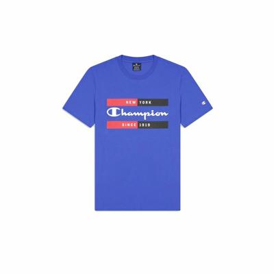 Heren-T-Shirt met Korte Mouwen Champion Crewneck Blauw - Maat: M