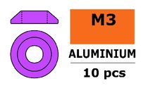 Aluminium Washer voor M3 Button Head Screws (BD: 10mm) - Paars - 10st