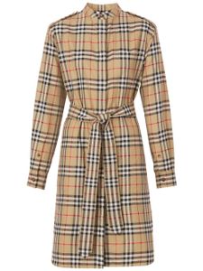 Burberry robe-chemise à motif Vintage Check - Marron