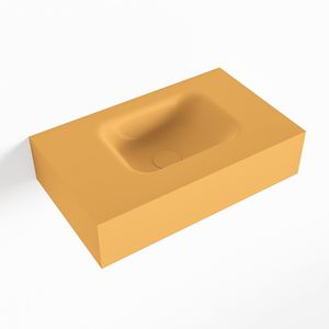 MONDIAZ LEX Ocher vrijhangende solid surface wastafel 50cm. Positie wasbak rechts