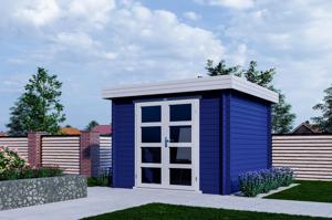 Interflex 330M Blokhut 300x300 cm 28 mm vuren gecoat- Plat dak- Hout- Interflex