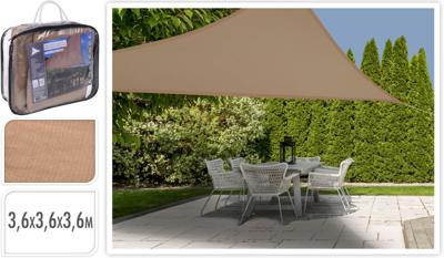 Soellaart Schaduwdoek Driehoek Zand 3,6 X 3,6 X 3,6 Mtr Tarp
