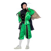 Zwart met groen Pieten kostuum 58 (2XL)  -