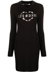 Love Moschino robe-sweat à logo imprimé - Noir