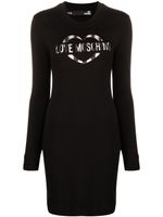 Love Moschino robe-sweat à logo imprimé - Noir