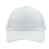 Baseball pet/cap 5 panels - wit - volwassenen - Voordelige caps - katoen