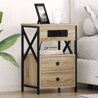 Nachtkastje 2 pcs Sonoma eiken 40 x 31 x 60 cm Bewerkt hout