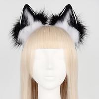 fuzzy fox oren hoofdband handgemaakt cos kostuum met realistische kenmerken cosplay kawaii rekwisieten halloween hoofdaccessoires Lightinthebox