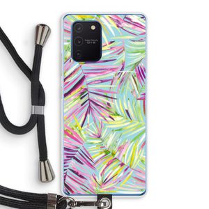 Tropical Palms Blue: Samsung Galaxy Note 10 Lite Transparant Hoesje met koord