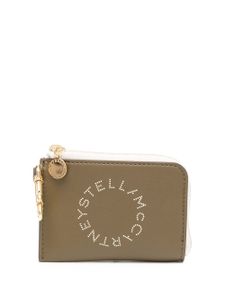 Stella McCartney portefeuille zippé à logo imprimé - Vert